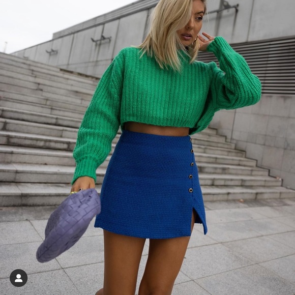 ZARA Texture Weave Mini Skirt - Picture 3 of 10